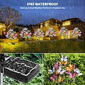 tanie Dekoracyjne światła-Oświetlenie solarne ogrodowe zewnętrzne wodoodporne dekoracyjne oświetlenie solarne zewnętrzne motyle kwiatowe dekoracja ogrodu patio trawnik, prezenty na Dzień Matki, mamy i kobiety