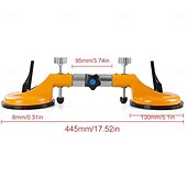 levne Nábytek-bezešvý švový upevňovač s nastavitelnými vakuovými přísavkami 90-270 stupňů pro vyrovnání spojů švů, profesionální nástroj pro instalaci pevných desek na žulu, kámen, mramor, desky, oranžová