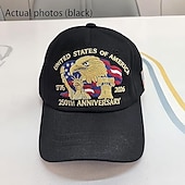 halpa Yhdysvaltojen 250-vuotisjuhla-Yhdysvaltojen 250-vuotisjuhlahattu, kalju kotka, kirjailtu isänmaallinen lippalakki, säädettävä retro-isänmaallinen lippalakki miehille ja naisille, puoliviisivuotisjuhla