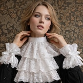cheap Accessories and More-Retro Vintage Rococo Victorian Detachable Collar Princess Gentlewoman Lace Fancy Dress Women's Carnival Halloween Renaissance Fair Adults More Accessories