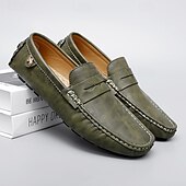 billiga Casual loafers-Herrloafers i läder – bekväma slip-ons för vardagsbruk, kontor och resor