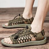 economico Infradito da Vacanza-sandali da uomo color cuoio con cinturini regolabili, traspiranti e comodi, ideali per attività estive all'aperto e vacanze