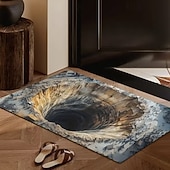 levne Doormaty-3D optická iluze rohožka 2D plochý tisk hluboký otvor design unikátní a poutavý vstupní koberec do domu