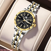 abordables Montres à quartz-Les montres à quartz pour femmes sont à la mode décontractées et élégantes équipées de décorations en strass et de cadrans lumineux à double calendrier ce qui en fait le meilleur choix de cadeau pour