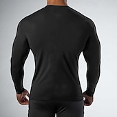abordables T-shirts et Débardeurs de Course-Homme Couleur Unie T-shirt de course T-shirt de compression Printemps Automne manche longue Séchage Rapide Compression Évacuation de l'Humidité Entraînement en salle Entraînement actif Exercice Noir