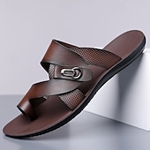 Χαμηλού Κόστους Σανδάλια Διακοπών-Ανδρικά λευκά σανδάλια από συνθετικό δέρμα, μαλακό πέλμα, μινιμαλιστικό μοντέρνο στυλ, άνετα καλοκαιρινά παπούτσια για casual και χαλαρή ένδυση