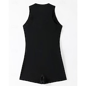 tanie Rash guardy One Piece-Damskie Standard Kostiumy kąpielowe Plus Size Jednoczęściowe rashguardy Strój kąpielowy Blokowanie kolorów Zapiąć na zamek błyskawiczny Ochrona UV Elastyczny Bez rękawów Kąpielówki Body Surfing