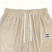 preiswerte Freizeithosen-Herren Hose Cordhose Baggy-Hosen Freizeithose Kordelzug Gerader Schnitt Einfarbig Komfort Volle Länge Täglich Outdoor Streetwear Urlaub Mode Blau Schwarz Mikroelastisch