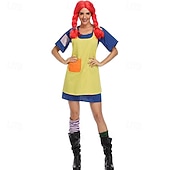  Carnaval 2026 Vestidos Disfraz de lujo Chica pelirroja divertida Cosplay Adulto Mujer Víspera de Todos los Santos Carnaval Fiesta Festival Disfrazarse