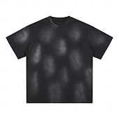 cheap Basic T shirts-Men's T Shirt 100% Cotton Acid Wash Shirt Tee Top Short Sleeves Crew Neck Summer Spring Plain Fashion Designer Basic Garment Dyed Plain Vacation Street Going out Blue Black Pink Top Tee for Men