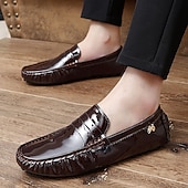 economico Mocassini casual-Per uomo Casual Quotidiano Pelle PU Confortevole Mocassino Rosso marrone Nero Bianco