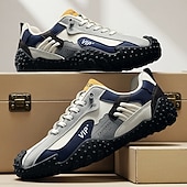 economico Sneakers Casual-scarpe da ginnastica sportive bianche e blu da uomo, pannelli in rete traspirante, suola ammortizzata, stile sportivo casual per camminare e viaggiare