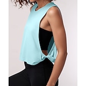 Χαμηλού Κόστους T-shirts και αμάνικα μπλουζάκια για τρέξιμο-Γυναικεία Μονόχρωμο Κορυφή γραμμής Γιλέκα τρεξίματος Φόρμα Καλοκαίρι Άνοιξη Κουρελού Αμάνικο Αναπνέει Γυμναστήριο Τρέξιμο Γιόγκα Μαύρο Ιβουάρ Ανθισμένο Ροζ ΑΘΛΗΤΙΚΑ ΡΟΥΧΑ Ρούχα Γυμναστικής