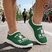 preiswerte Männer Schuhe-Herren-Sneaker zum St. Patrick's Day mit grünem Kleeblattmuster, bequeme Sneaker im sportlichen Stil für Paraden, Partys und Festlichkeiten