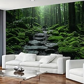 זול שטיחי קיר-טבע נוף מפל מערה שטיח קיר טרופי יער מערה נוף אמנות לסלון חדר שינה עיצוב הבית
