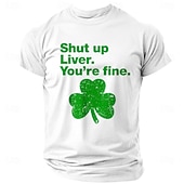 levne Trička ke dni svatého Patrika-Den svatého Patrika zmlkni játra ty jsi v pořádku vtipné irské tričko s trojlístkem zelené krátký rukáv oblečení oděv S M L XL XXL XXXL