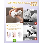 abordables Soins Personnels &amp; Santé-Coupe-ongles électrique 2 en 1, coupe-ongles automatique et polisseur électrique multifonctionnel avec 2 vitesses réglables pour seniors, enfants et adultes