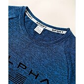 abordables T-shirts et Débardeurs de Course-Homme 250e anniversaire de l'Amérique Jour de l'Indépendance Lettre T-shirt de course T-shirt de compression Printemps Automne manche longue Séchage Rapide Compression Évacuation de l'Humidité