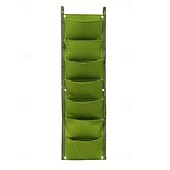 abordables sacs de culture de plantes-Ensemble de 2 sacs de culture suspendus verticaux à 7 poches, pour plantes, à fixer au mur à l'intérieur ou à l'extérieur. Style classique et léger, idéal pour un balcon, un jardin ou une décoration