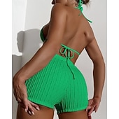 levne Surfovací tankiny a bikiny-Dámské Bikinové sety 2 ks Plavky Jednobarevné Ochrana proti UV záření Elastický Bez rukávů Plavky Surfování Potápění Plavání Léto