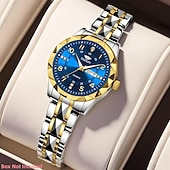 abordables Montres à quartz-Les montres à quartz pour femmes sont à la mode décontractées et élégantes équipées de décorations en strass et de cadrans lumineux à double calendrier ce qui en fait le meilleur choix de cadeau pour