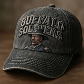  bivaly katona művészeti kalap vintage sapka hímzett katonai katona dizájn, állítható retro baseball sapka, férfi és női katonai örökség, hazafias kalap hétköznapi és kültéri viseletre