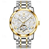 levne Mechanické hodinky-Nové pánské business hodinky značky Olevs s luminiscenčním displejem, věčným kalendářem a týdenním zobrazením. Plně mechanické hodinky s dutým rotorem pro běžné nošení, voděodolné, vhodné pro sport.