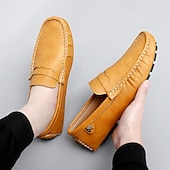 billiga Casual loafers-Herrloafers i läder – bekväma slip-ons för vardagsbruk, kontor och resor