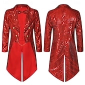 voordelige Bovenkleding-St. Patrick 2026 Punk &amp; Gothic Middeleeuws Jas Jack Rok Lange Mouwen Prins Elf Edelman Pailletten Kostuum Voor heren Koninklijk Stoompunk Halloween Carnaval Maskerade Evenement / Feest Maskerade
