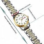 billiga Kvartsklockor-Klassisk Damklocka Original Kvarts Klocka Rhinestone Urskiva Luminös Datum och Kalenderfunktion Trendig Moderiktiga Affärsluxusklocka Bästa Val för Födelsedagspresent Mors Dag