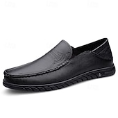 cheap Casual Loafers-Men's White Moccasin Shoes, Genuine Faux Leather, Breathable Design, Classic Style, Comfortable for Casual Wear