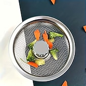 Недорогие Чистящие средства-Комплект из 2 сетчатых фильтров для раковины из нержавеющей стали, противозасоряющий сливной фильтр с центральной ручкой, легко чистится, подходит для кухонных, ванных, туалетных и раковинных стоков.