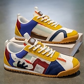 Χαμηλού Κόστους Καθημερινά Sneakers-Ανδρικά αθλητικά sneakers από τεχνητό δέρμα σε μπλε και λευκό χρώμα – ελαφριά και μοντέρνα παπούτσια για ενεργό τρόπο ζωής και υπαίθριες εκδηλώσεις