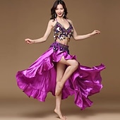 economico Abbigliamento danza del ventre-Abbigliamento da ballo Samba Set costume da danza del ventre glamour rosa rosso|l Costume da spettacolo