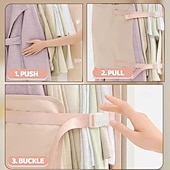 abordables Rangement et organisation-Organisateur de placard polyvalent en panneau de fibres, sac de rangement en panneau de fibres, cintres gain de place pour manteaux, costumes et doudounes