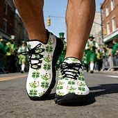 tanie Męskie buty-Męskie trampki sportowe Green Clover na Dzień Świętego Patryka – oddychające i wygodne buty do biegania na paradę irlandzką, spacery na świeżym powietrzu, imprezy świąteczne i do codziennego użytku
