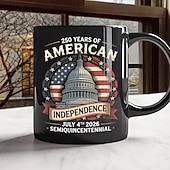 Недорогие Кружки и чашки-Патриотическая кружка к 250-летию Соединенных Штатов, керамическая кофейная кружка к полувековому юбилею, 1776-2026 Америка 250, подарок на День независимости 4 июля для мужчин и женщин, для