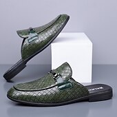 Недорогие Мужские клоги и мюли-Мужские красные лоферы из искусственной кожи, с текстурой под крокодиловую кожу, без шнурков, элегантная свадебная обувь, для торжественных случаев.