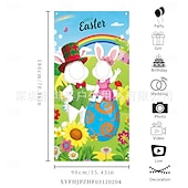 abordables Tapisseries de vacances-Guirlande photo en forme de lapin de Pâques, accessoire idéal pour décorer une porte ou une fête, parfaite pour les décorations de fêtes et les fêtes de Pâques en intérieur ou en extérieur.