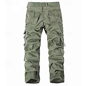 זול מכנסי דגמ"ח-בגדי ריקוד גברים מכנסי קרגו מכנסיים מכנסי עבודה כיס מרובה כיס דש אחיד באורך מלא קזו'אל יומי בָּחוּץ חופשה קלסי מונח בצורה רפויה שחור ירוק צבא קשיח