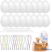 Недорогие Необычные игрушки-Набор из 160 пасхальных подвесных яиц, белые пластиковые пасхальные украшения, пасхальные поделки своими руками, пасхальные украшения, набор расписных яиц, пасхальная тематика.