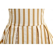 preiswerte Kleider-Vintage inspiriert Midlänge A-Linie Kleid Swing-Kleid Kurze Ärmel Gestreift A-Linie Kostüm Mädchen Kindertag Maskerade Urlaub Alltagskleidung Kinder Kleid Abschlussballkleider Frühling &amp; Sommer