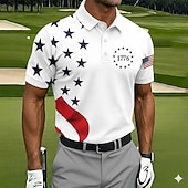 ieftine Patriotice 250 Polo-4 iulie 2026, a 250-a aniversare Bărbați Drapelul SUA american Golf Tricouri polo sport Manșon scurt Tricouri de polo Cămăși cu guler Casual Îmbrăcăminte Atletică Ținuta de festival Nasturi Var