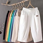 economico Fondi-Per donna Pantaloni capri Pantaloncini Estivi Shorts da Spiaggia Pantaloncini larghi Vacanza Moda Streetwear Lunghezza al polpaccio Vita Alta Semplice Tasca Fascia Elastica Comodità Asciugatura