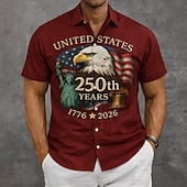  Ανδρικά 4η Ιουλίου 250ή επέτειος των ΗΠΑ Αετός Εμείς οι άνθρωποι Πουκάμισο Πουκάμισο με κουμπιά Κοντομάνικο Πατριωτικό ΕΞΩΤΕΡΙΚΟΥ ΧΩΡΟΥ Αργίες Καλοκαίρι Άνοιξη Απορρίπτω 3D εκτύπωση γιακά πουκάμισα
