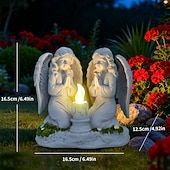 olcso Pathway Lights &amp; Lanterns-1 db kültéri, napelemes, vízálló, imádkozó angyalfigura gyantás lámpa, kerti udvari ösvény gyepdekoráció, vallási angyalszobor, mezőgazdasági tájvilágítás, kültéri dekoratív kiegészítő lámpa
