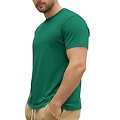 billige grunnleggende t-skjorter-Herre 100 % bomulls-T-skjorte Kort Erme Crew-hals Sommer Vår &amp; Vinter Helfarge عادي Mote Designer Grunnleggende Grunnleggende Ren Avslappet Feriereise Gate Kamel Grå Topp T-skjorte for menn