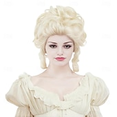 Недорогие Исторические парики-Винтажный короткий белый серебристый кудрявый парик-«улей» для женщин, подходящий для вечеринки на Хэллоуин или костюмированной вечеринки, косплея.