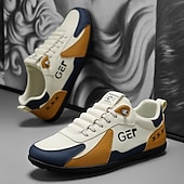 levne Pohodlné šněrovací boty-Pánské černo-béžové golfové tenisky, sportovní a pohodlné, ideální na golfová hřiště a aktivní pobyty