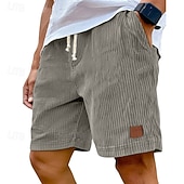 economico Pantaloncini casual-Per uomo Pantaloncini Estivi Pantaloncini casual Pantaloncini di velluto a coste Tasca Coulisse Elastico in vita Semplice Comodità Traspirante Corto All'aperto Vacanza Canotta sportiva Casual Nero